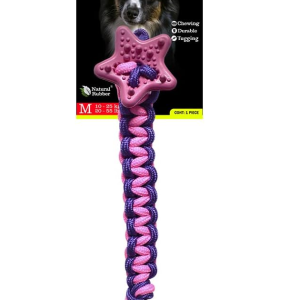 Star Dog Rubber Tug and Chew Toy (Pink, Purple)