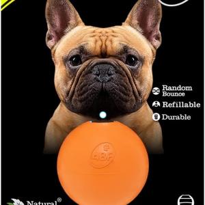 NATURAL RUBBER FILLABLE BALL FOR DOG CH BRAND 4FB (ORANGE)