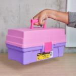 14" Cosmetic box, pink/purple