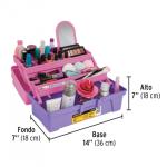 14" Cosmetic box, pink/purple