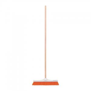 40 cm rigid bristle industrial brush, wooden stick