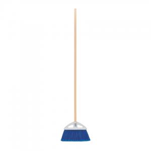 Small fan-type broom, PVC bristles, wooden stick