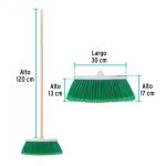 Large brush type broom, PVC bristles, wooden stick