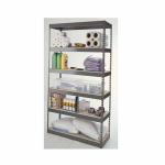 Rack with steel shelves