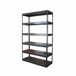 Rack with steel shelves