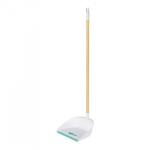 Plastic dustpan with wooden stick